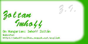 zoltan imhoff business card
